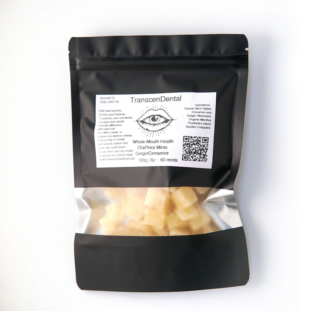 Ora Flora GingerCinnaMint xylitol mints, 180g pouch