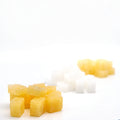 Close-up of Ora Flora xylitol mints in all three flavors